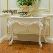 欧式实木玄关桌装饰桌白色家用别墅雕花客厅半圆门厅桌边桌玄