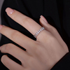 巷南925纯银镂空戒指女款轻奢素圈小众设计食指戒高级感指环