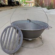 外便铸铁火烧烤烤架木炭围户庭院家用携式盆盆烧烧烤炉炉煮茶