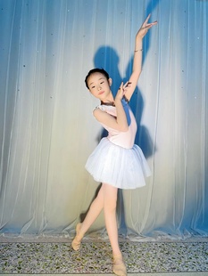 女孩形体服无袖荷叶领芭蕾，练功服装幼儿，跳中国舞衣儿童舞蹈表演装