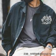 复古墨绿衬衫磨毛宽松打底衫男潮Men vintage shirt loose coat