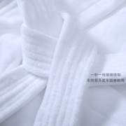 五星级酒店浴袍 纯棉加厚割绒毛巾料白色睡袍宾馆酒店浴袍 绣