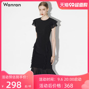 黑色包臀裙长裙气质修身显瘦长款连衣裙女装不规则夏装2023