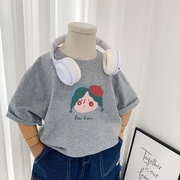 红帽女孩~短袖T恤2024夏季男童女童韩版卡通印花中小儿童洋气上衣