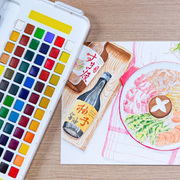 日本sakura樱花固体水彩颜料套装sakura水粉颜料96色72色60色礼盒套装
