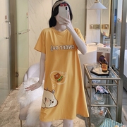 哺乳睡裙夏季薄款产后纯棉月子服喂奶外出孕妇，睡衣家居短袖连衣裙