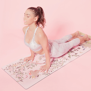 sugarmat 3mm麂皮绒专业瑜伽垫防滑吸汗便携INS女生健身薄款地垫