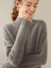 冬季保暖100%纯山羊绒女半高领羊绒衫三股重磅加厚麻花打底毛衣
