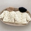 韩版冬装婴幼儿夹棉外套女童，宝宝碎花加绒开衫，棉袄加厚保暖棉衣