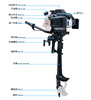 亚岛4冲程4马力船外机船马达 橡皮艇 充气船 舷外机 船挂机