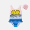 太系 儿童泳衣女童防晒沙滩温泉速干粉色110-150送泳帽