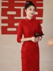 小个子旗袍短款新娘2024年春秋结婚新中式婚礼回门服出阁中袖