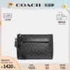 coach蔻驰男士时尚中号黑色，c纹手包pvc文件袋手拿包29508