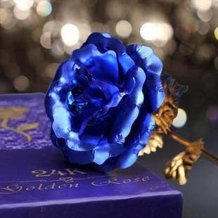 2023春节正常情人节礼物24K金箔玫瑰花花朵摆件礼盒装装