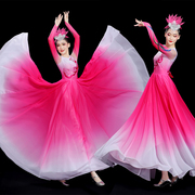 开场舞大摆裙演出服大气伴舞台装表演服装灯火里的中国舞蹈服