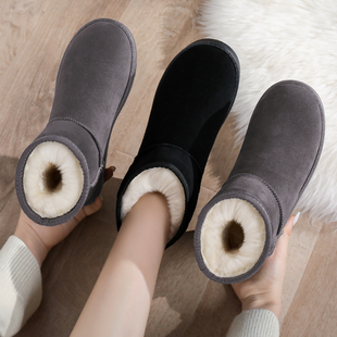 雪地靴女2024年冬季皮毛一体，加绒加厚保暖雪地，棉鞋短靴子