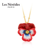 Les Nereides三色堇系列项链花朵坠饰优雅气质毛衣链2021春夏