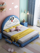 儿童皮床 科技布艺软体卧室家具卡通可爱男女孩子床储物1.8米1.5m
