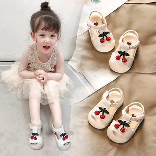 2024夏季女宝宝凉鞋1一2-3岁小童，公主透气防滑软底婴儿学步鞋