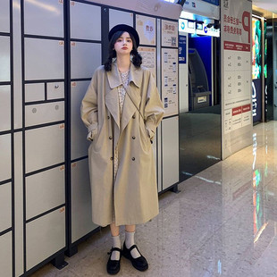 大码2-300斤胖mm风衣外套女春秋季韩版高级感宽松中长款休闲大衣