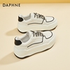 达芙妮Daphne~白色厚底帆布鞋女秋季2023软底小白鞋休闲板鞋