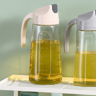 乐博美滋自动开合大容量玻璃油壶厨房不锈钢油嘴防漏油瓶