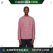 香港直邮潮奢 ADER Error 男士 粉色格纹衬衫 BN01SSSH0103PK