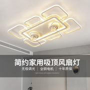 客厅风扇灯2024年现代简约家用卧室餐厅摇头电扇，灯静音超薄款