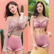 韩国比基尼泳衣女三件套性感超仙ins风罩衫沙滩度假泳装小胸聚拢