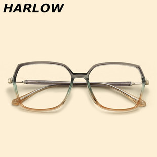彩色眼镜框女韩版潮大脸显瘦近视眼镜可配度数，大框个性tr90眼镜架