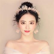 韩式新娘满天星花朵头花手，工发箍海边度假花环发饰结婚纱头饰