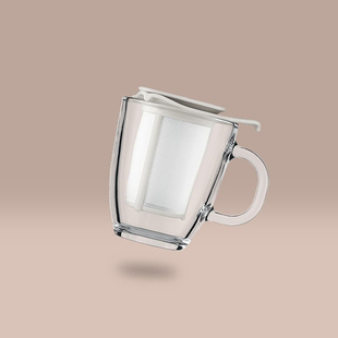 bodum-波顿yo-yoset耐冷热透明玻璃带滤茶器，马克茶杯300ml
