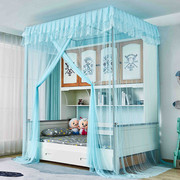 衣柜床1.2米1.5蚊帐一体多功能储物儿童子母床公主w单人书柜床网