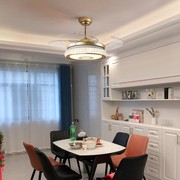 定制隐形风扇灯北欧吸顶吊扇灯，客厅餐厅卧室家用圆形吊灯现代简约