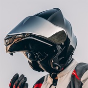 vcoros大码4xl摩托车头盔双镜片，揭面盔男女全盔四季安全帽冬防雾