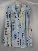 vintage古着中古日本90年代浅蓝色西装，领雪纺长袖衬衫