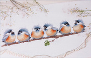dmc十字绣套件动物dw409小鸟，奏鸣小幅画可爱摆件，16ct印花