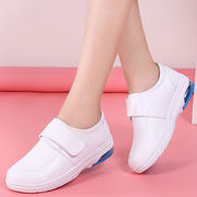 鞋女软底白色2020春秋季韩版平底坡跟透气U防滑工作单鞋女