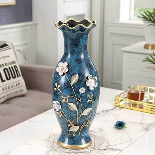 欧式创意现代客厅家居软，装饰品贴钻陶瓷，台面大花瓶摆件奢华艺术品