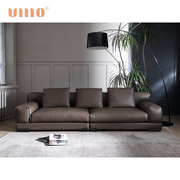 ULLLO 意式极简真皮沙发轻奢客厅头层牛皮直排落地现代简约皮沙发