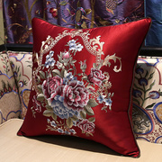 新中式抱枕红木沙发靠垫中国风客厅椅子刺绣花床头靠背套欧式靠枕