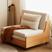 实木沙发床两用折叠单人午休床沙发小户型布艺伸缩沙发床现代简约