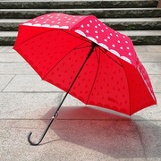 创意小清新可爱草莓伞个性公主拱形雨伞自动大红长柄伞