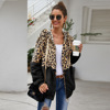 Leopard patchwork hooded sweater coat豹纹拼接连帽卫衣外套女