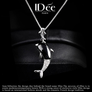 法国IDee海豚纯银项链女夏潮牌小众设计感银饰品生日送女朋友