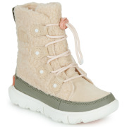 Sorel冰熊女童靴系带户外雪地靴米色冬季毛绒保暖短筒棉靴