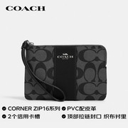 coach蔻驰奥莱款，女士时尚复古印花手拿包拉链钱包f58035