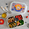 韩国TISOU进口304不锈钢饭盒分格餐盘带盖儿童餐盒小学生便当盒
