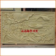 砂岩中式浮雕荷花图壁画，背景墙酒店别墅室内外装修材料
