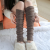 秋冬纯色羊毛加厚过膝白色袜套日系韩国堆堆袜保暖护膝靴套脚套女